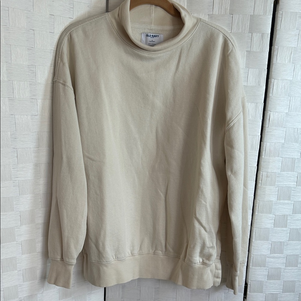 Old Navy Women's Beige Oversized Sweatshirt